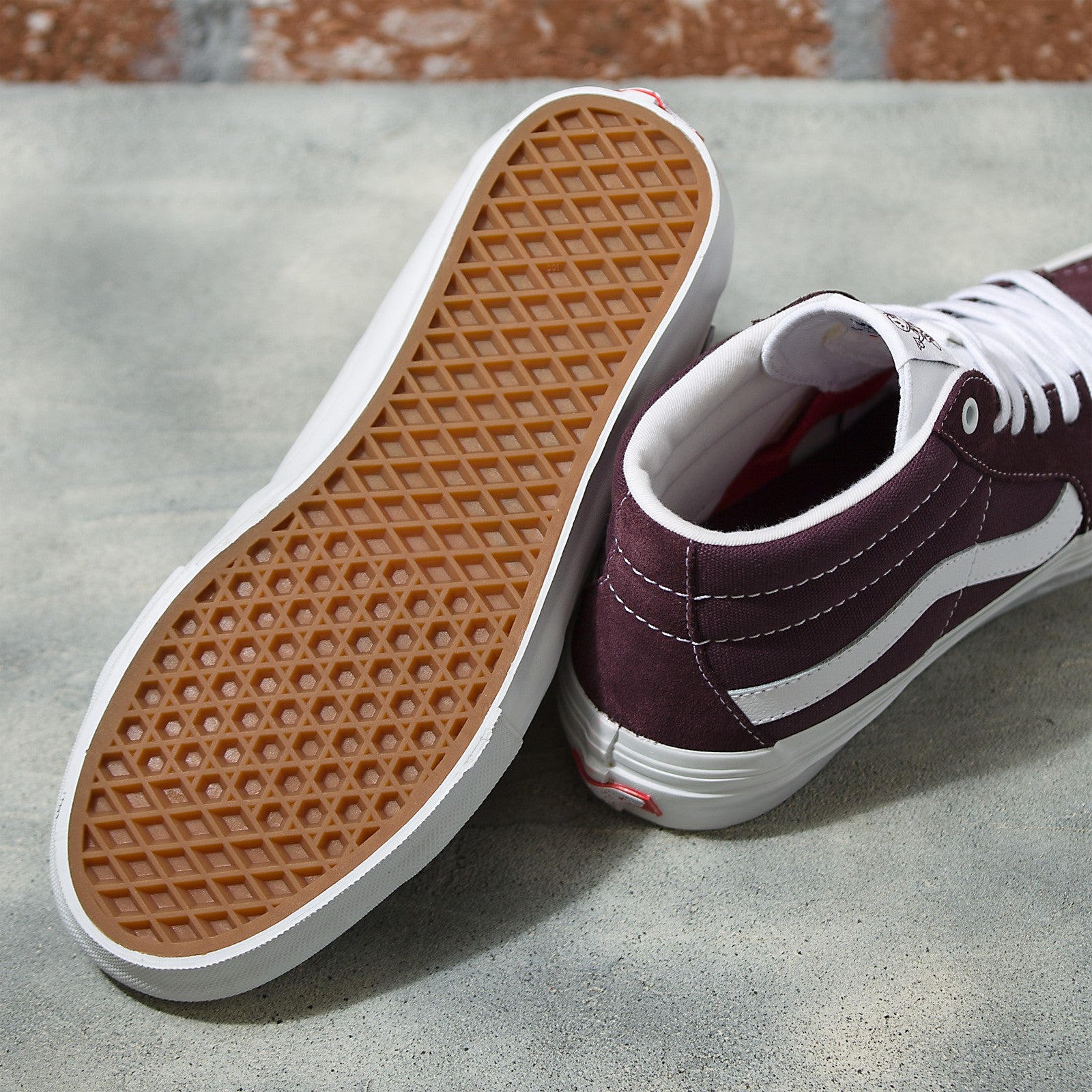 Wine Wrapped Vans Skate Grosso Mid Skateboard Shoe Bottom