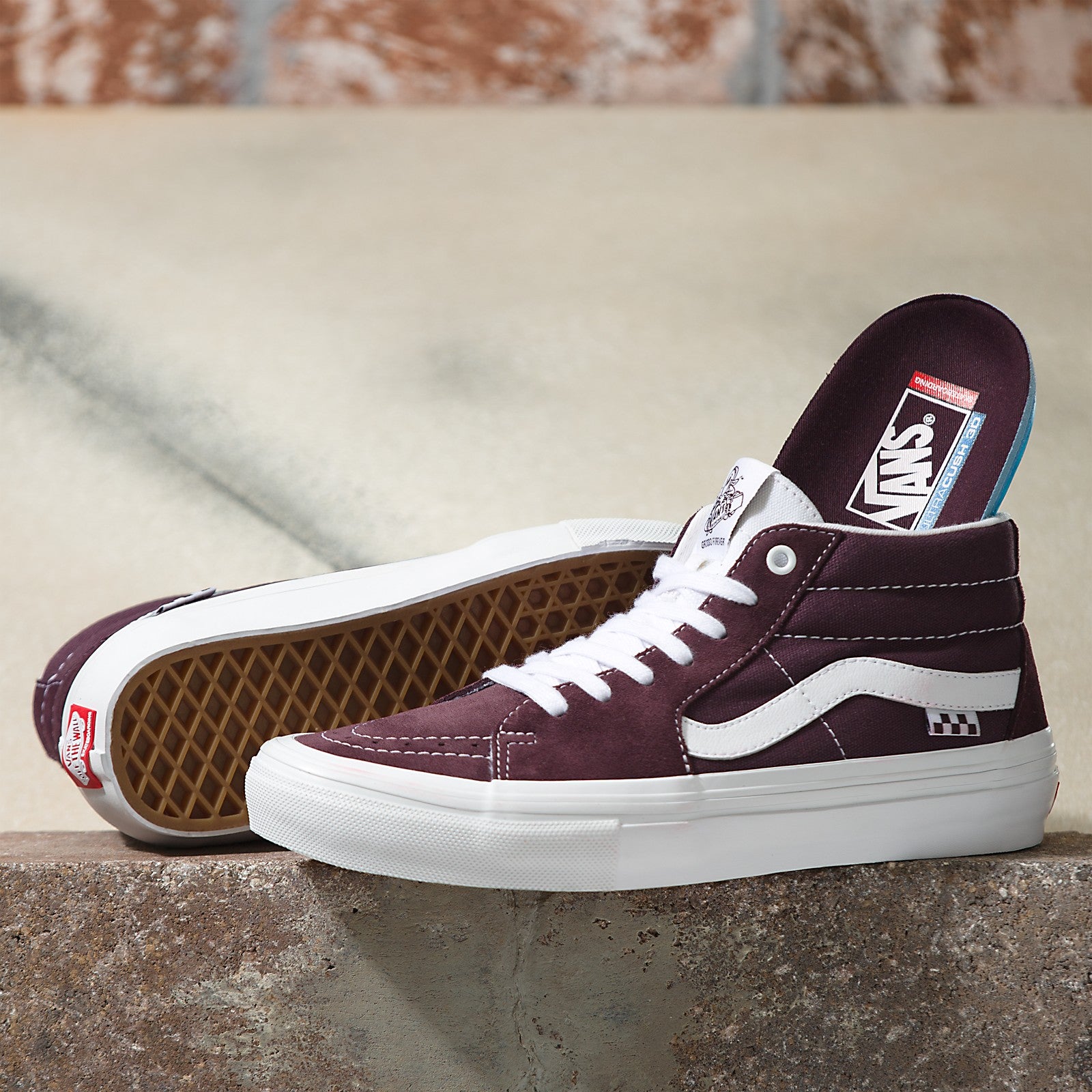 Wine Wrapped Vans Skate Grosso Mid Skateboard Shoe