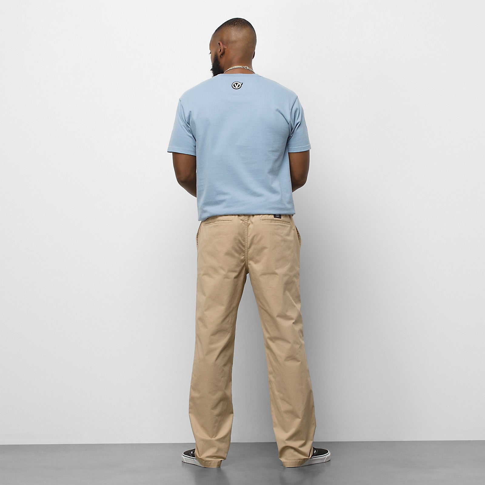 Khaki Relaxed Fit Vans Elastic Range Pants Back