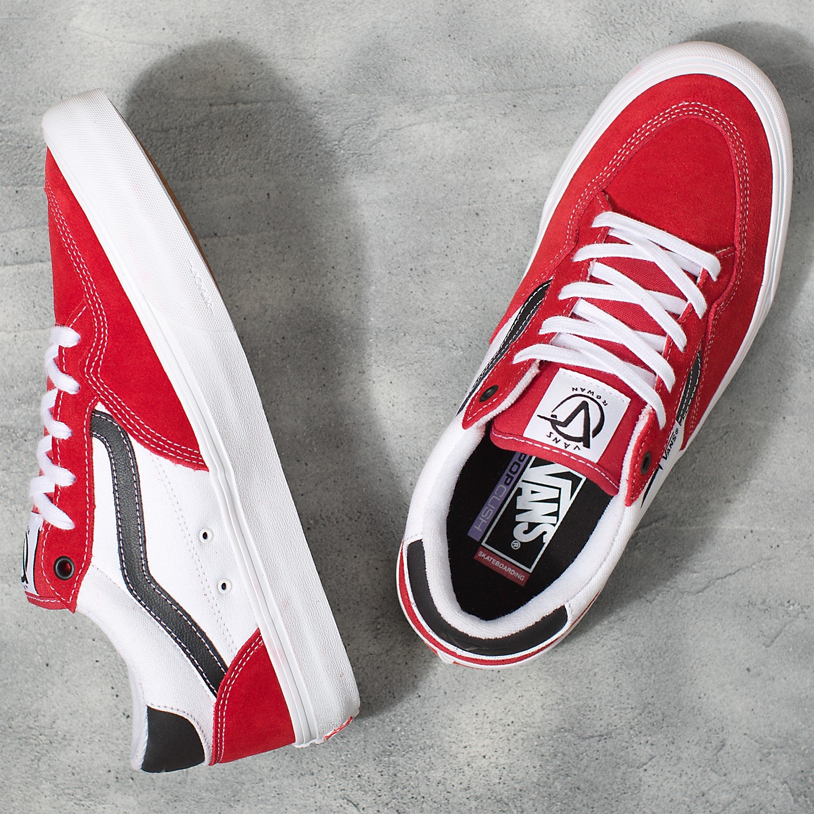 Athletic Black/Red Rowan Vans Skateboard Shoe Top