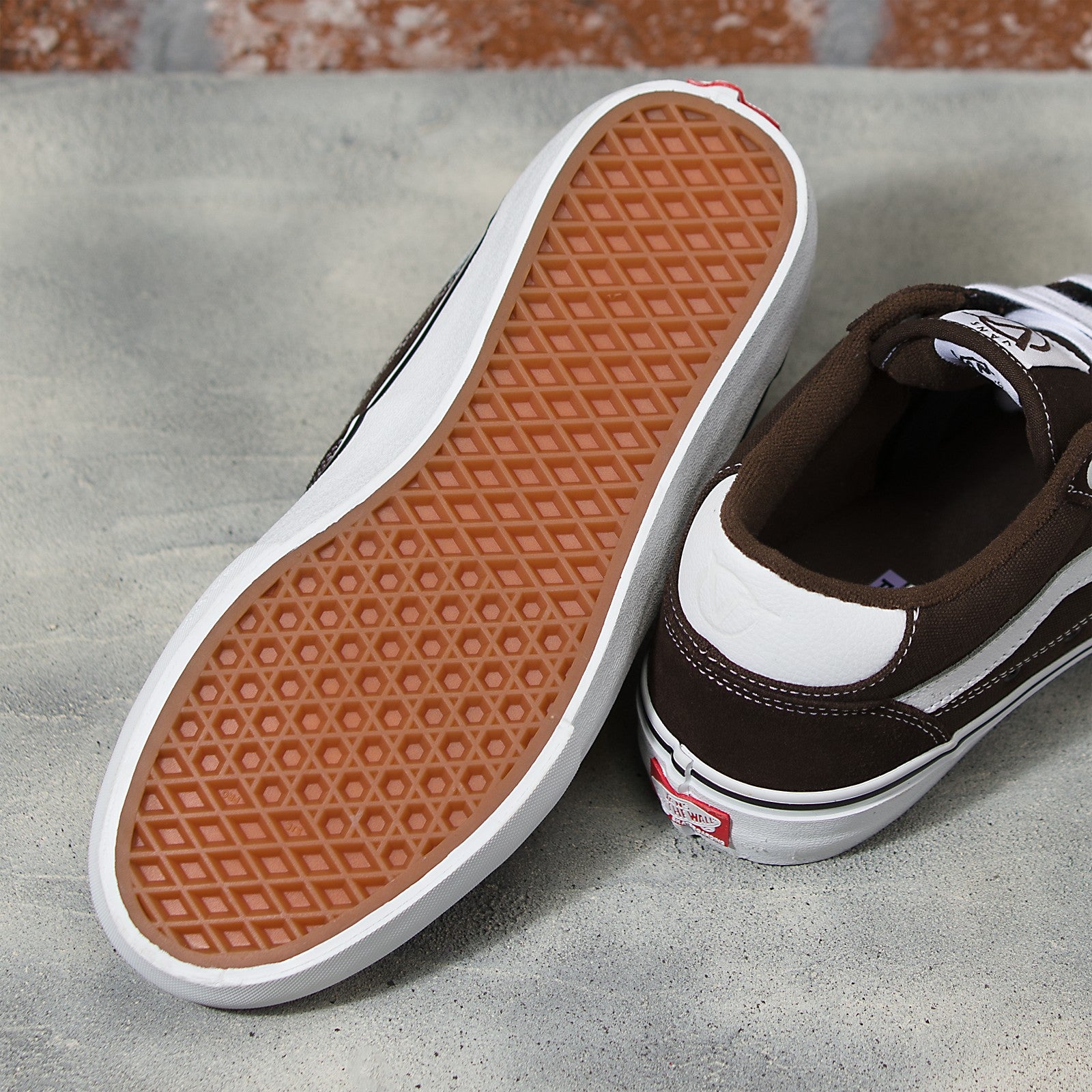 Dark Brown Rowan Pro Vans Skateboarding Shoe Bottom