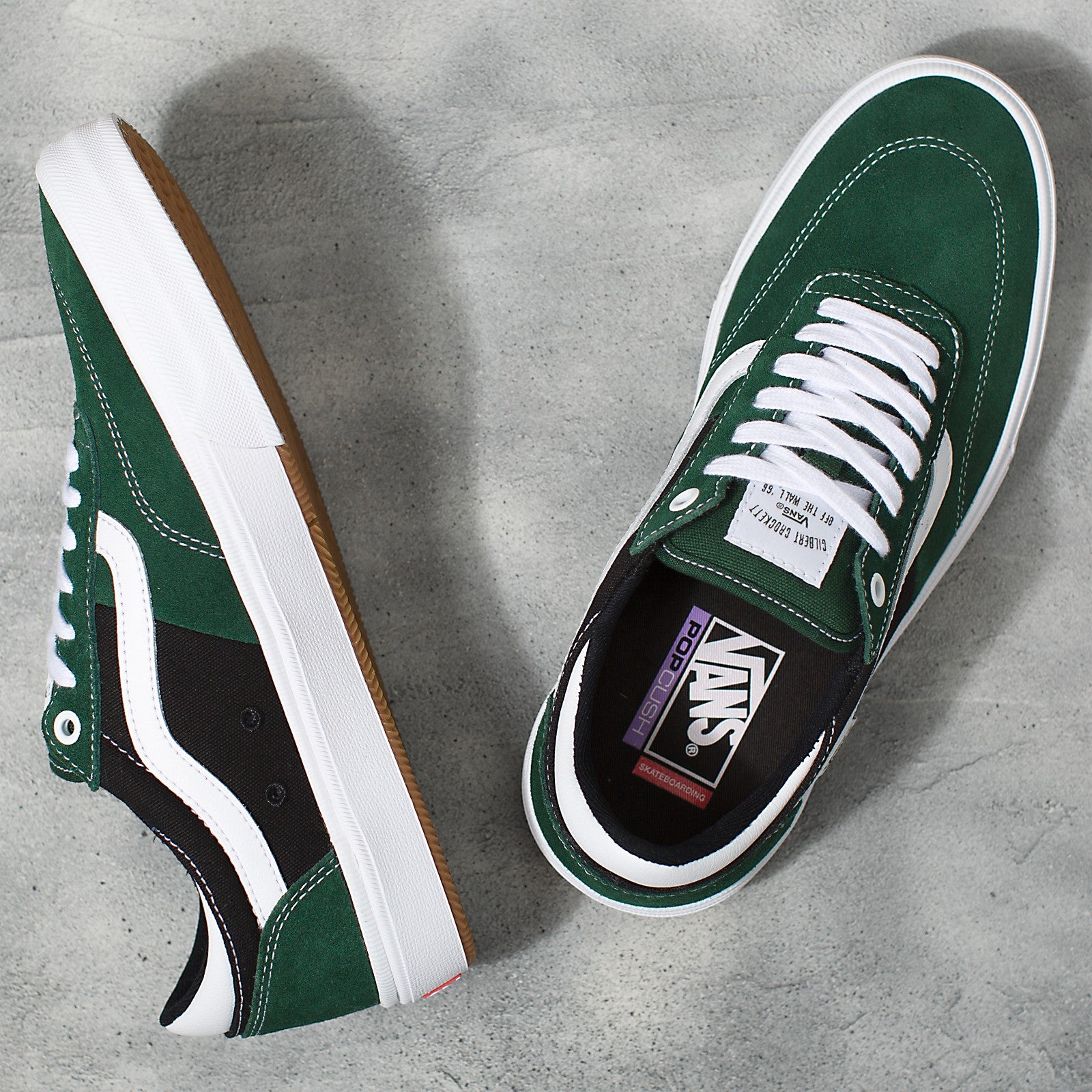 Dark Green Gilbert Crockett Pro Vans Skateboard Shoe Top