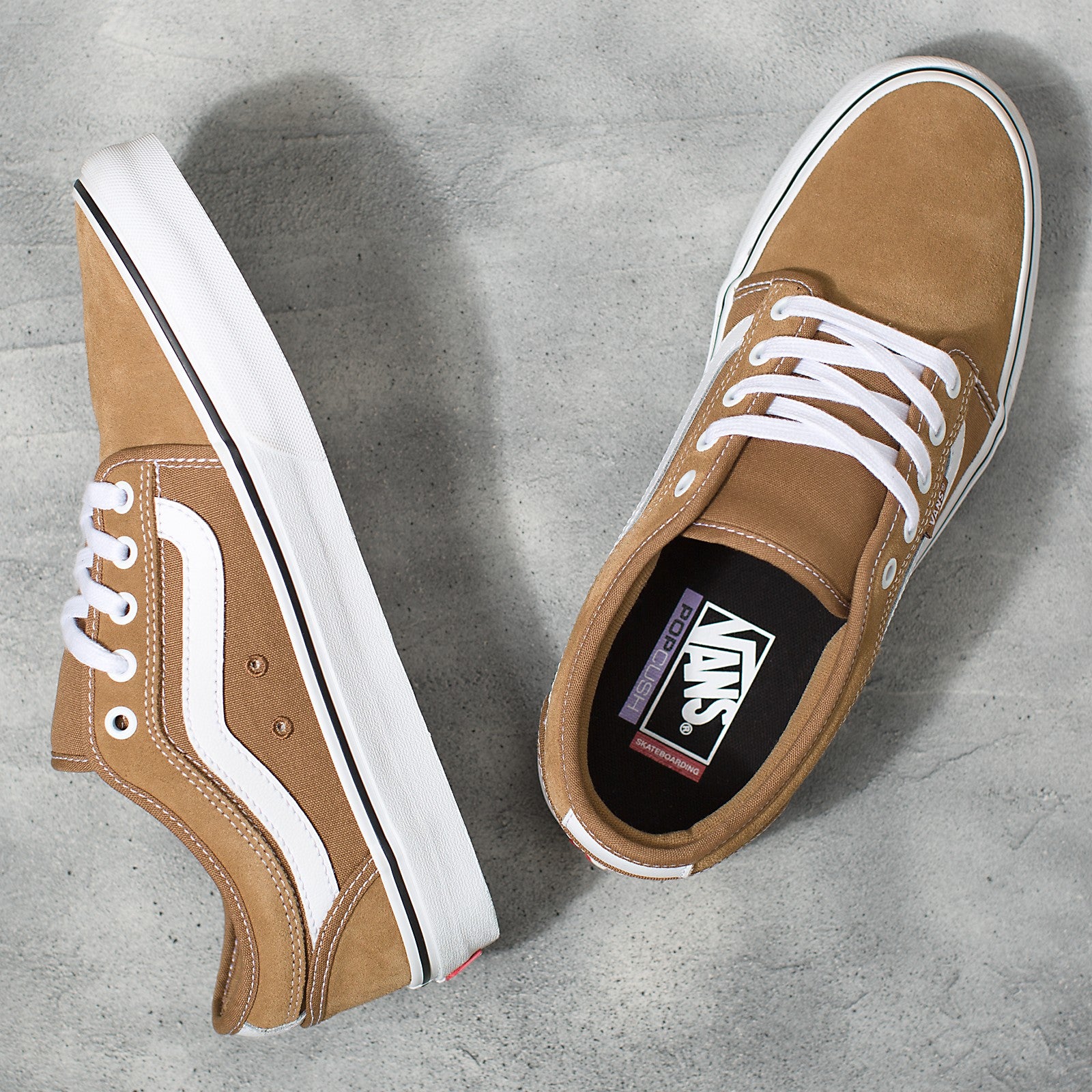 Tobacco Brown Vans Chukka Low Side Stripe Skate Shoe Top