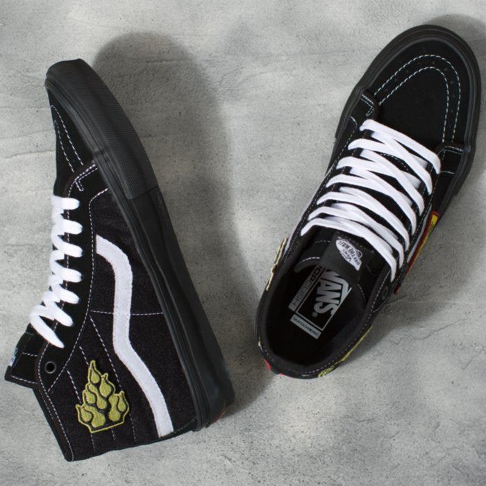 Elijah Berle Decon Black Vans Skate Sk8-hi Skateboard Shoe Top