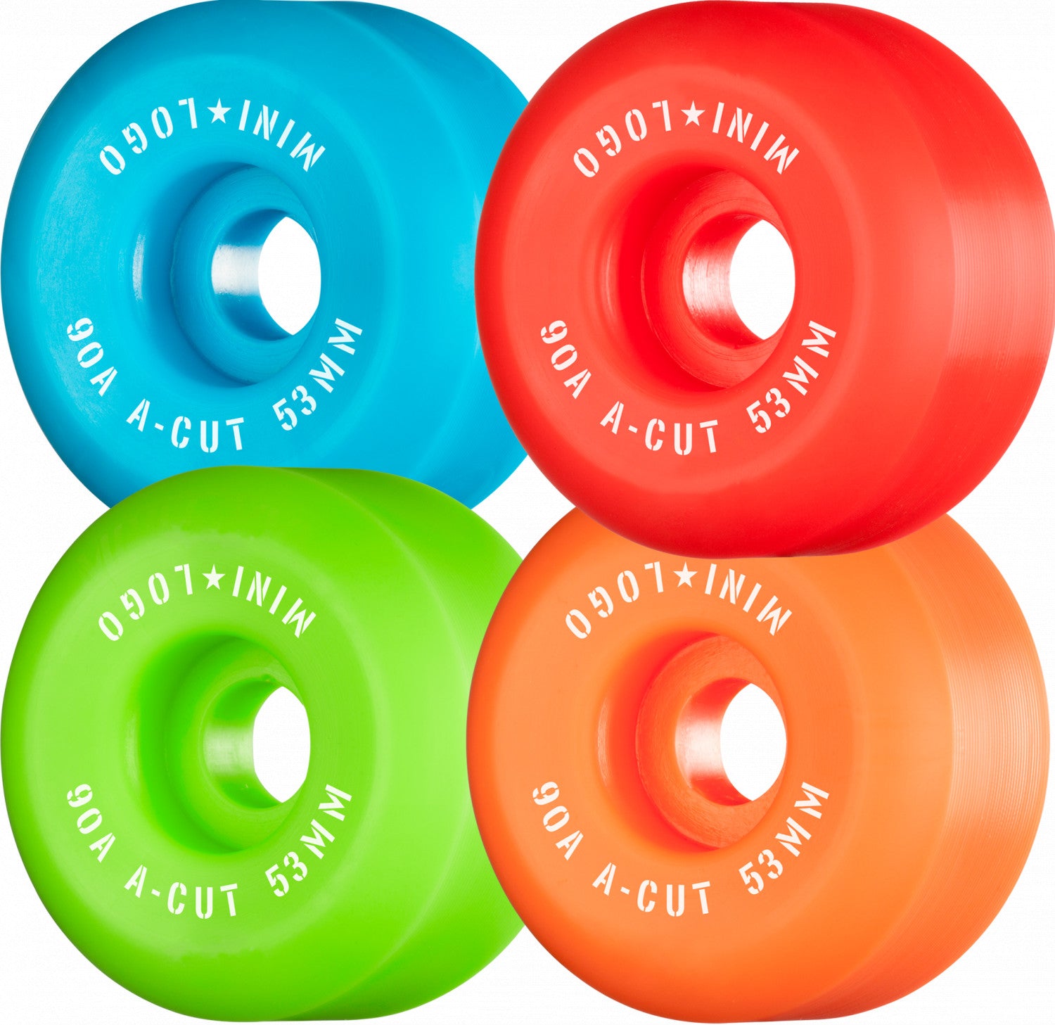 Multicolor 90a Hybrid  A-Cut Mini Logo Skateboard Wheels