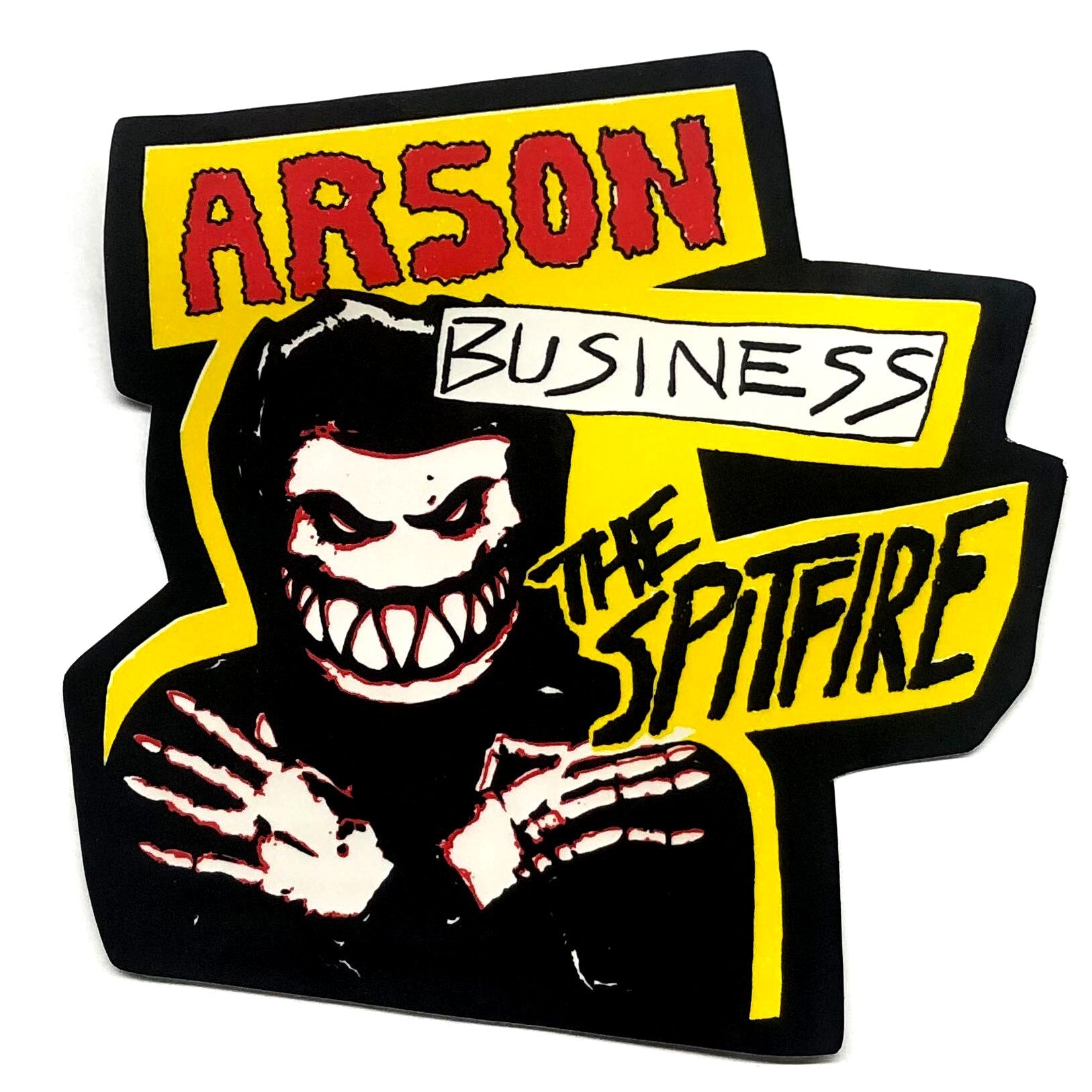 Arson Business Spitfire Skateboard Sticker