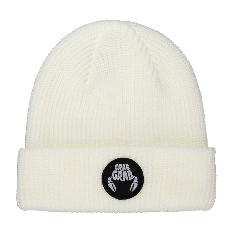 White Circle Patch Crab Grab Beanie