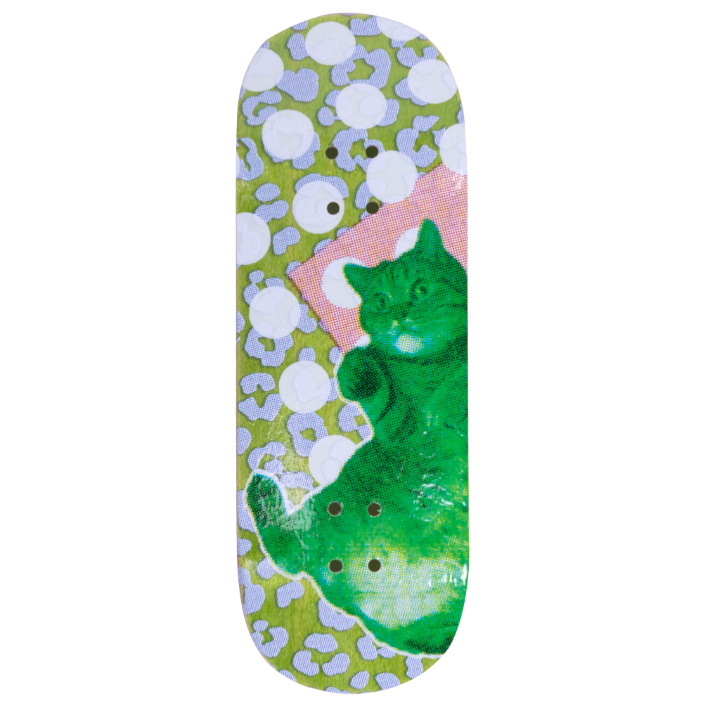 Leopard Print Cat DKFB Fingerboard Deck