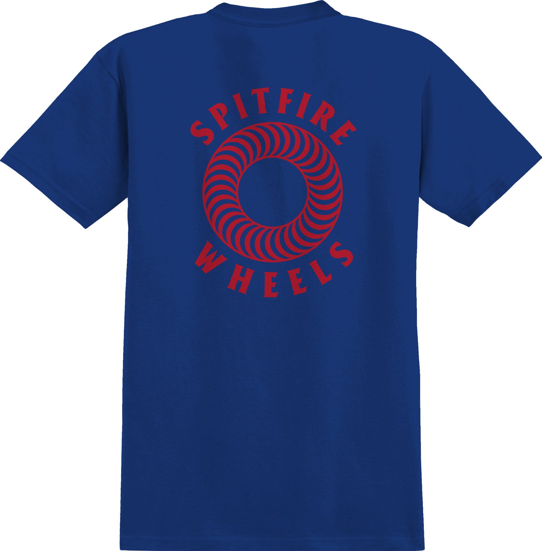 Royal Blue Hollow Classic Spitfire Wheels T-Shirt Back