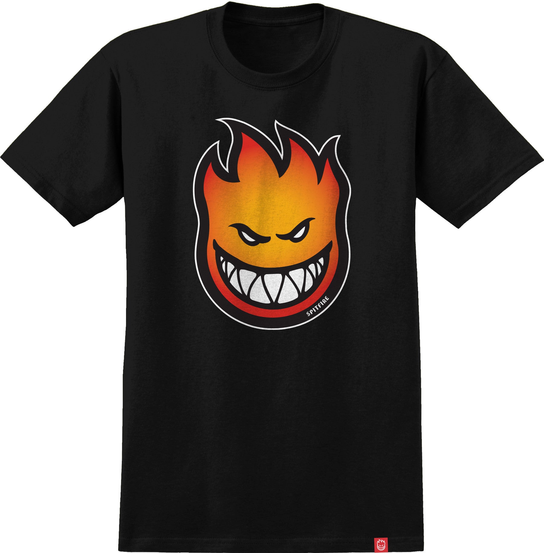 Black/Orange Kids Youth Fade Fill Bighead Spitfire Wheels T-Shirt