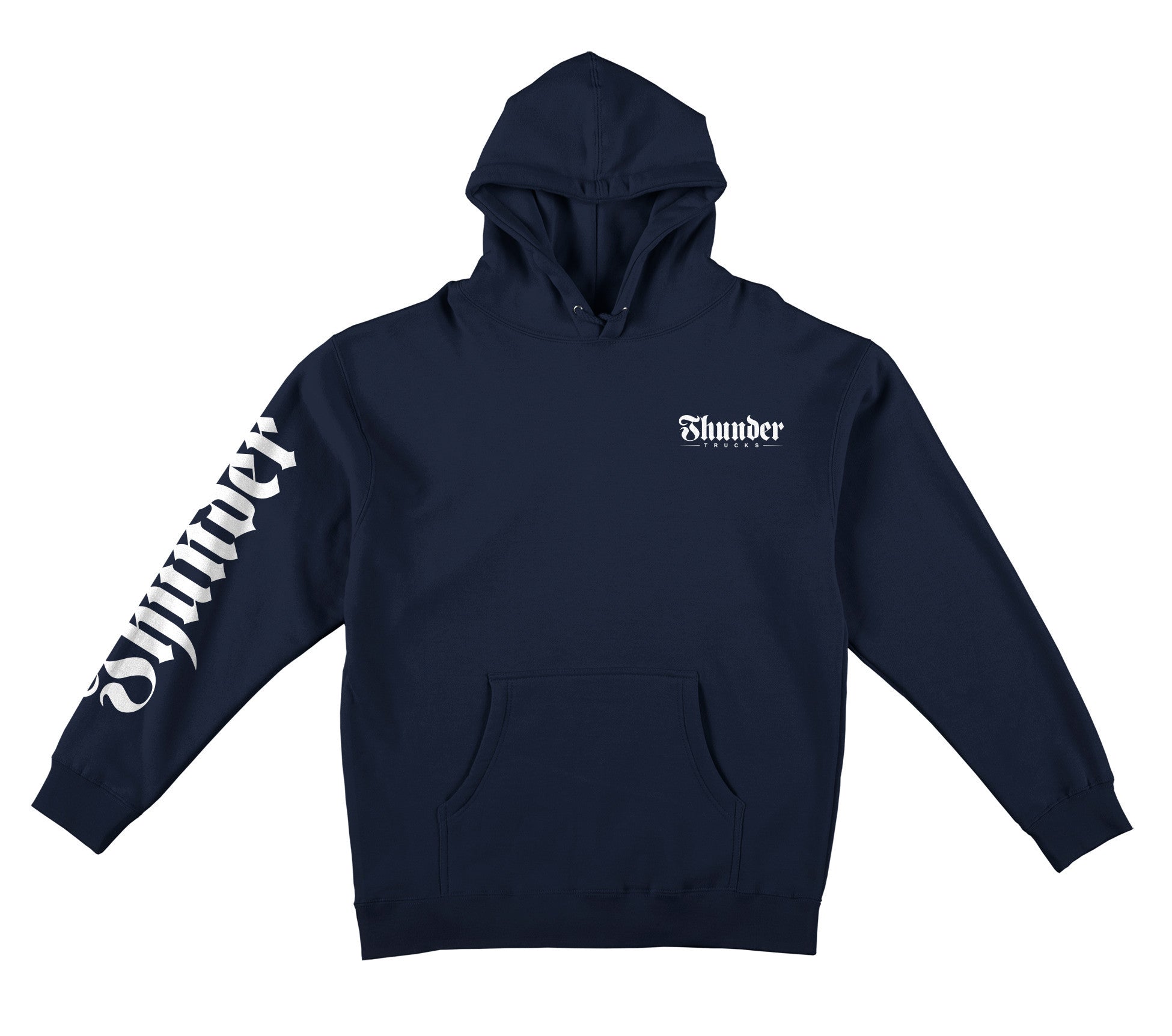 Navy Sleeve Script Print Thunder Trucks Hoodie