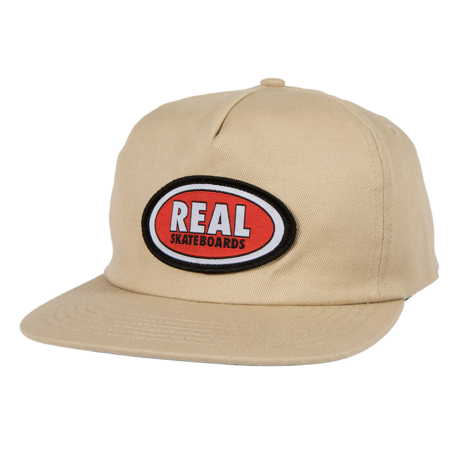 Khaki Classic Oval Real Skateboards Snapback Hat