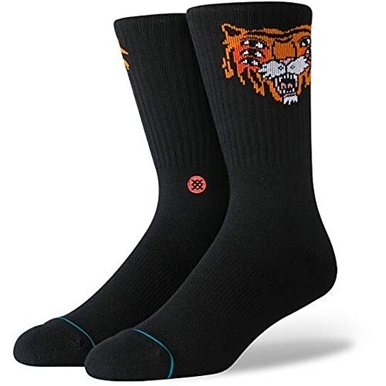 Black Cavolo Tiger Stance Crew Socks