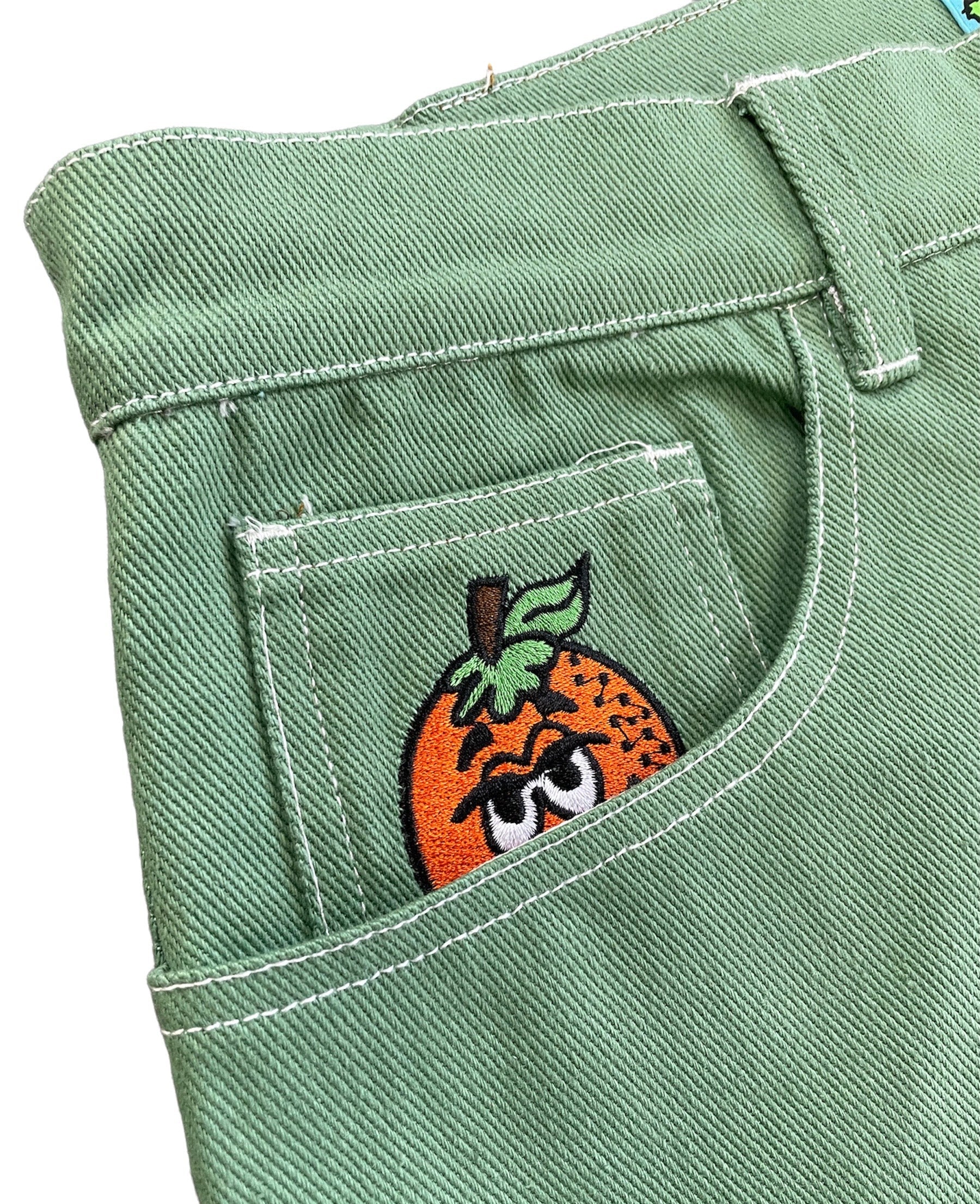 Grass Earth Smooth Baggy Denim Detail