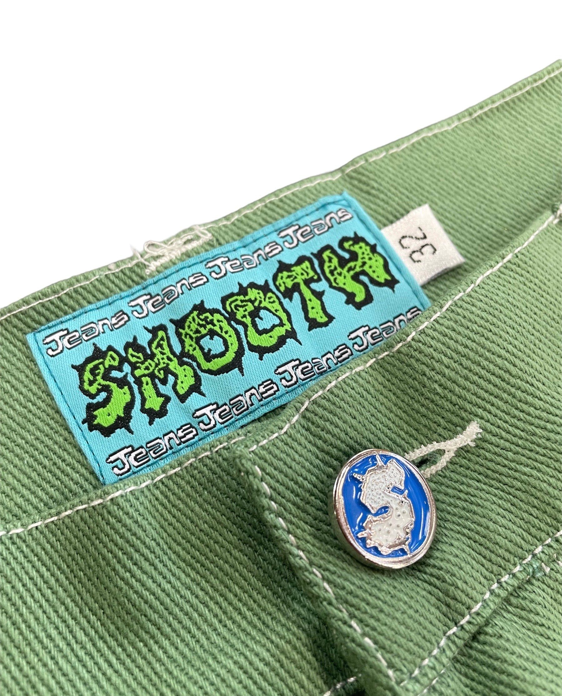 Grass Earth Smooth Baggy Denim Detail