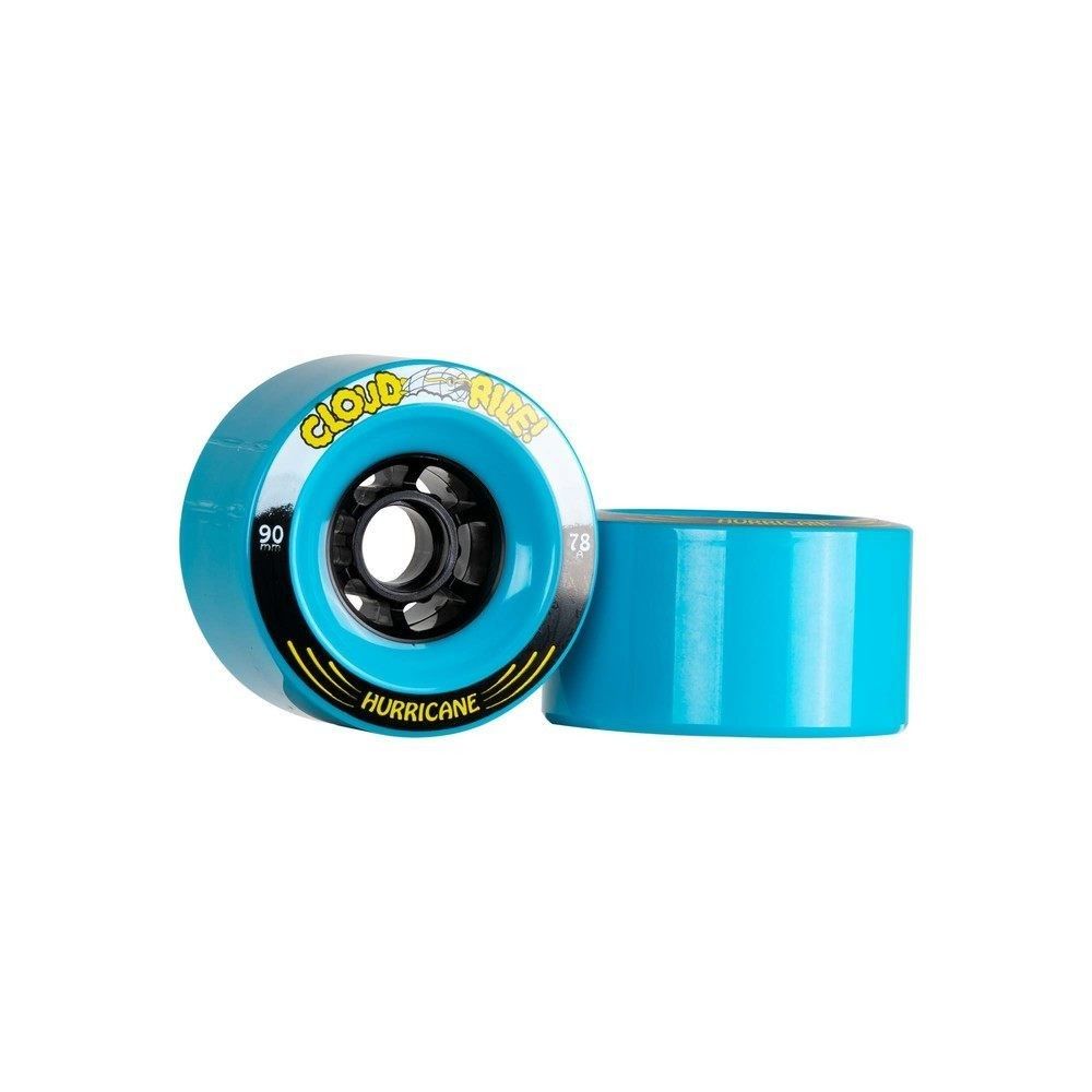 90mm Blue Hurricanes Cloud Ride Longboard Wheels