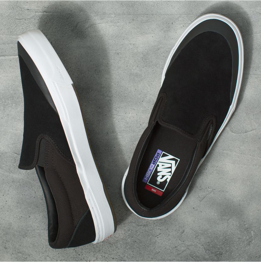 Black/Gray BMX Vans Slip Ons Top