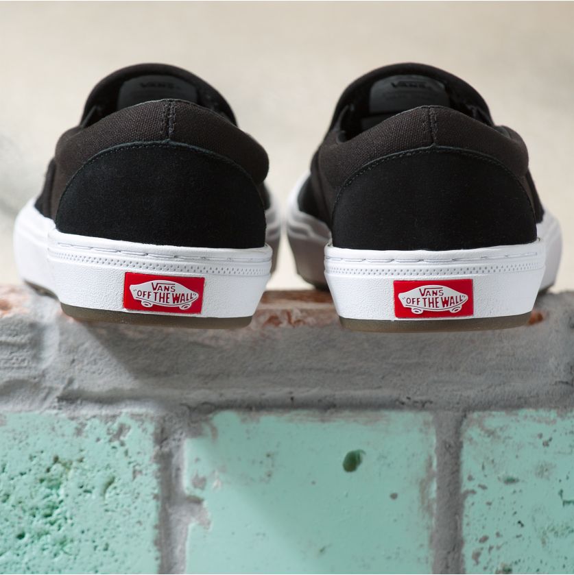 Black/Gray BMX Vans Slip Ons Back