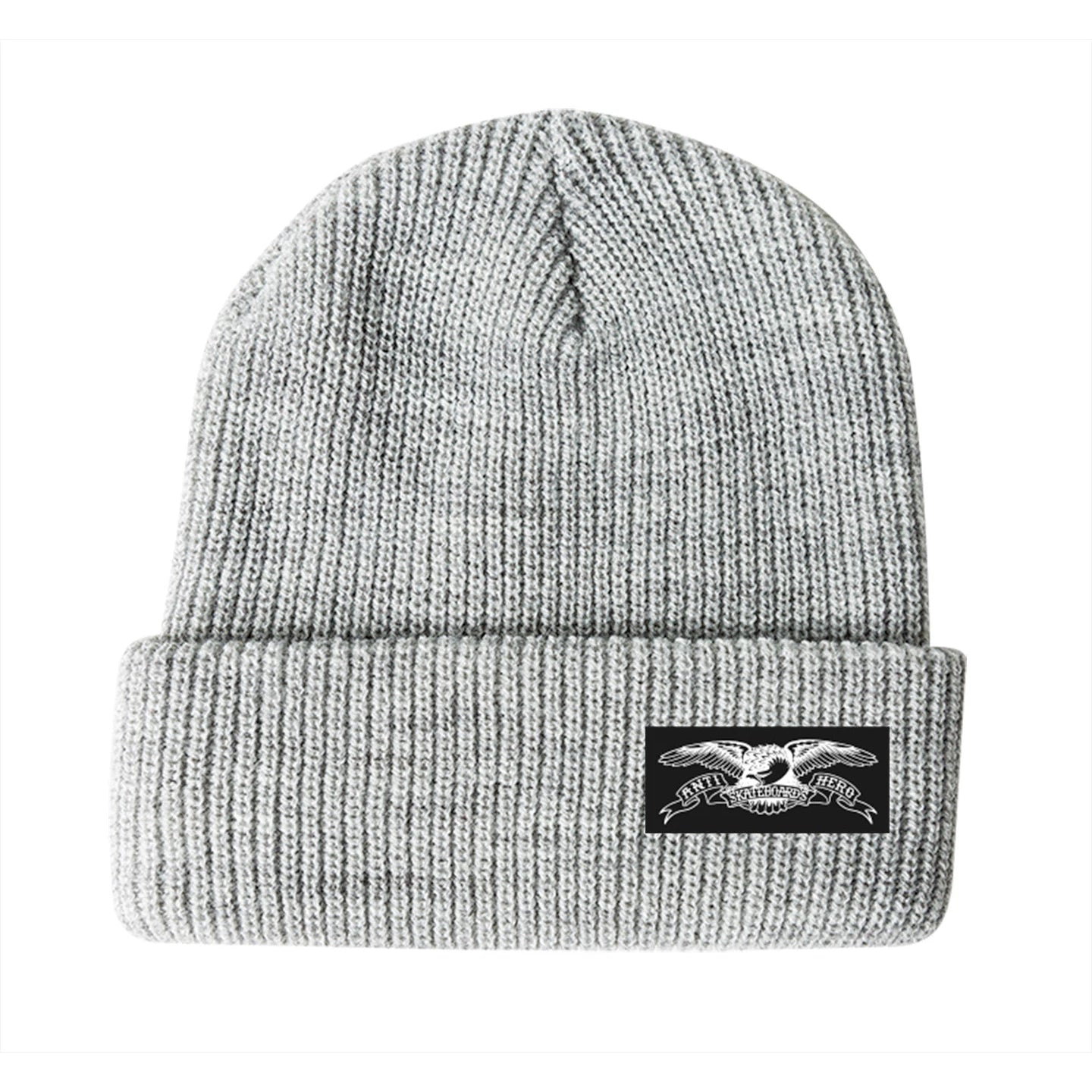 Heather Grey Stock Eagle Label AntiHero Skateboards Beanie