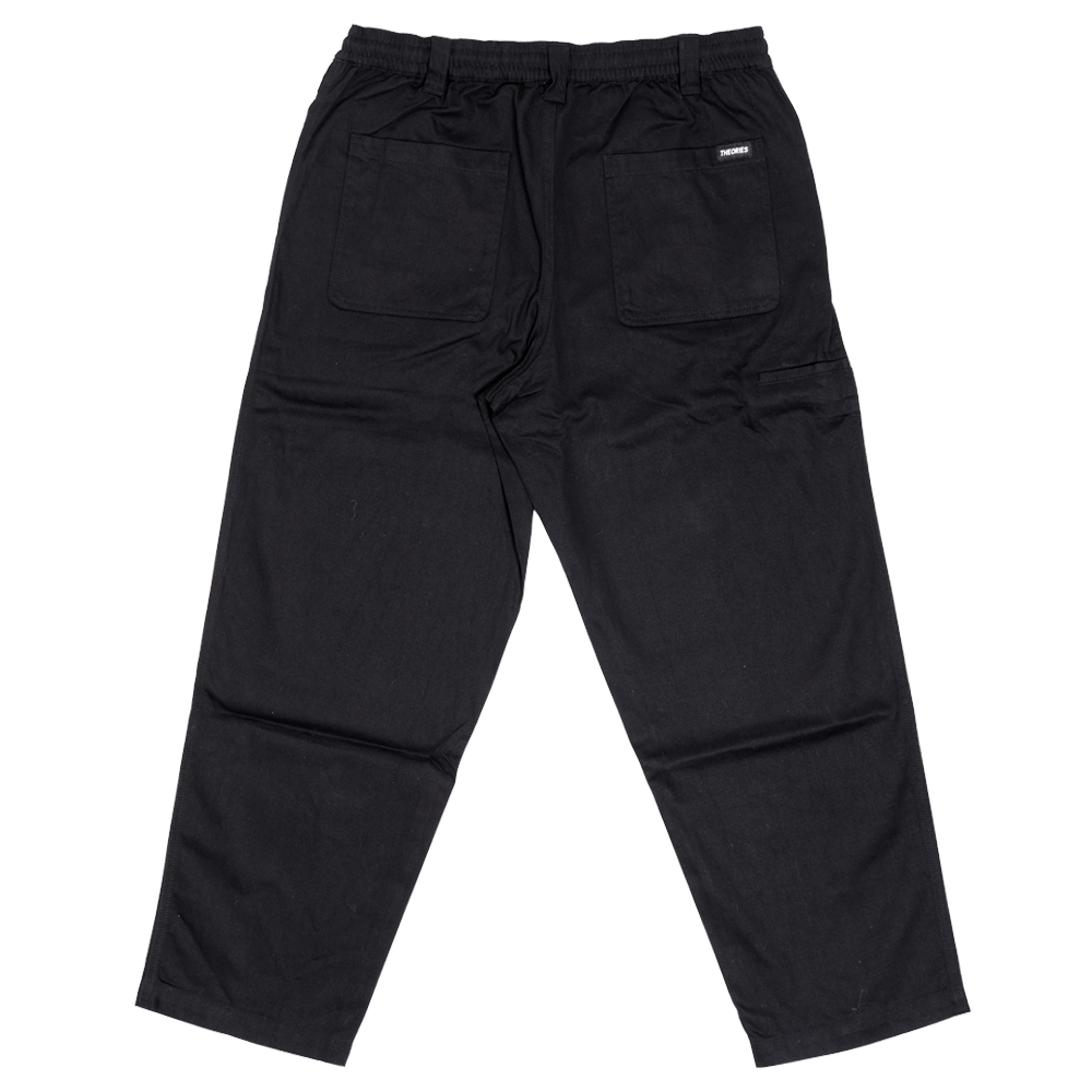 Black Theories Brand Stamp Lounge Pants Back