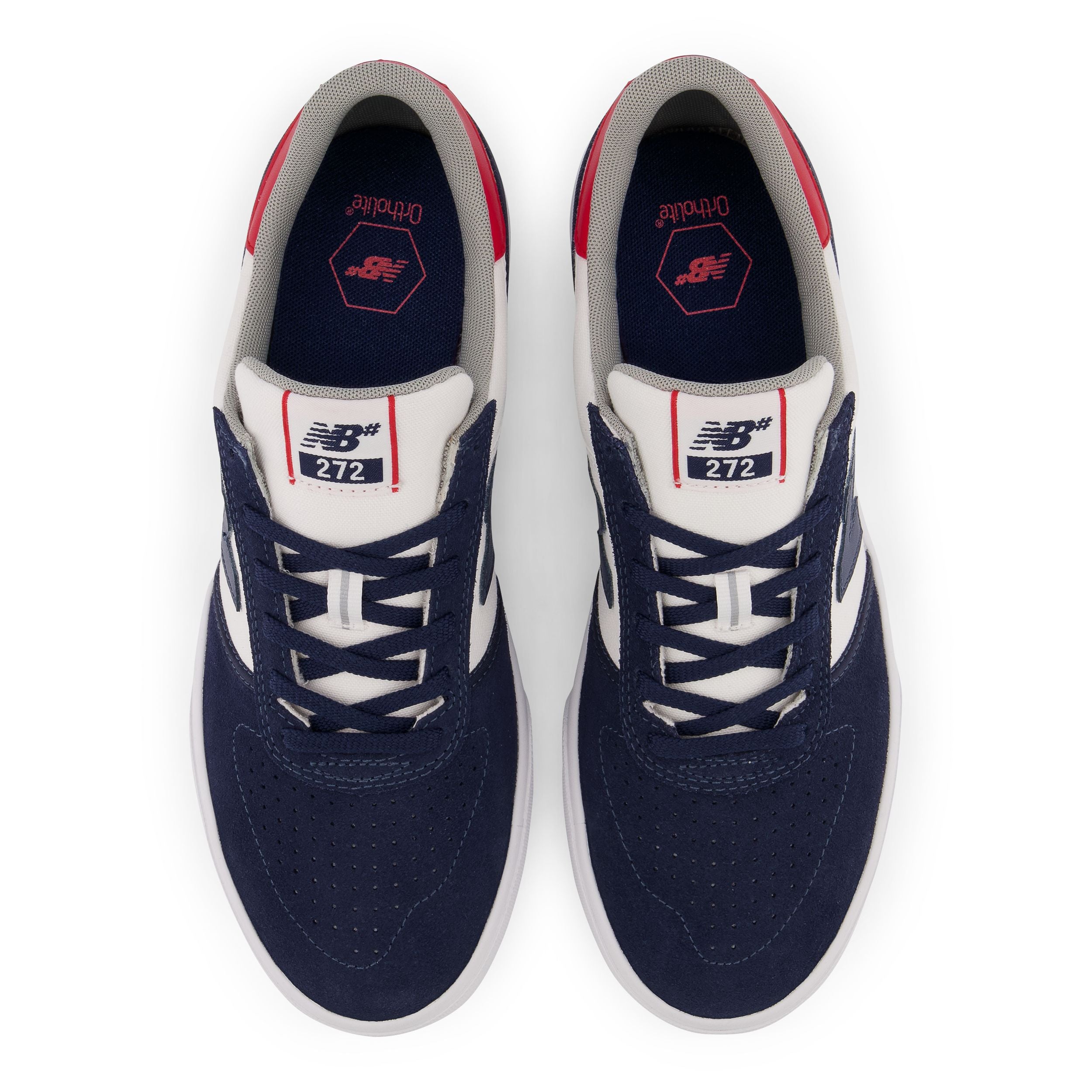 White/Navy NM272 NB Numeric Skateboard Shoe Top