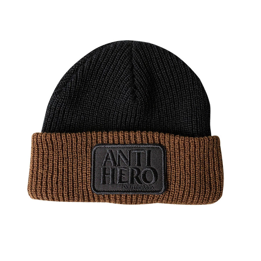 Black/Brown Reserve Patch AntiHero Skateboards Beanie