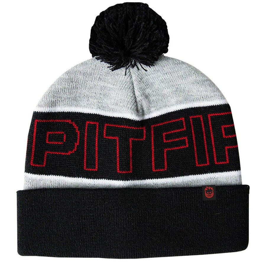 Black/Grey Classic 87' POM Spitfire Beanie