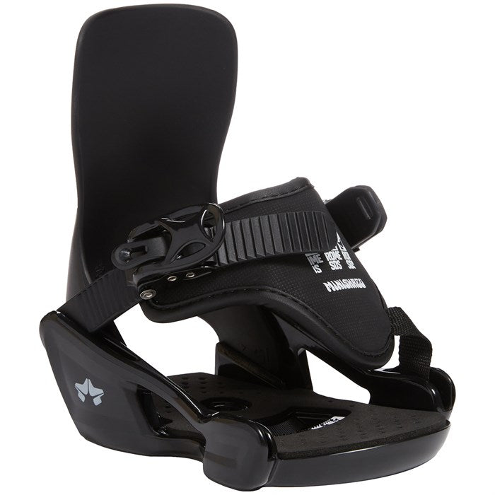 Black 2023 Little Kids Minishred Rome Snowboard Bindings Front