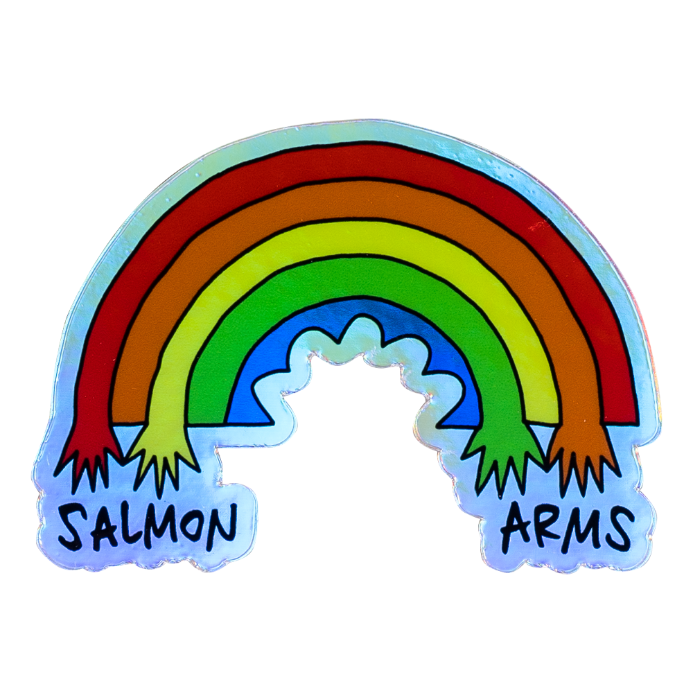 Salmon Arms Reflective Rainbow Sticker