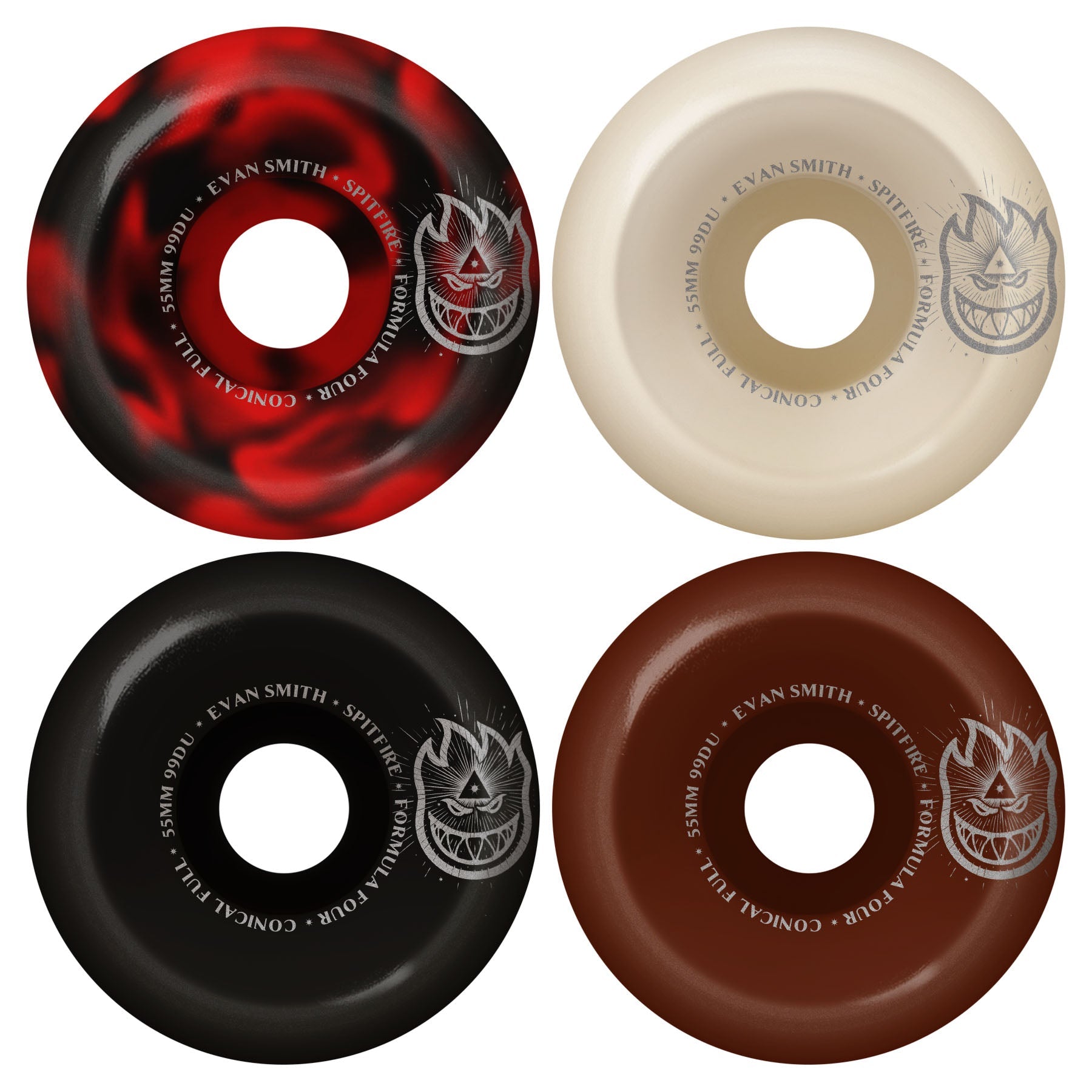 Evan Smith F4 99D Conical Full Mashup Spitfire Skateboard Wheels