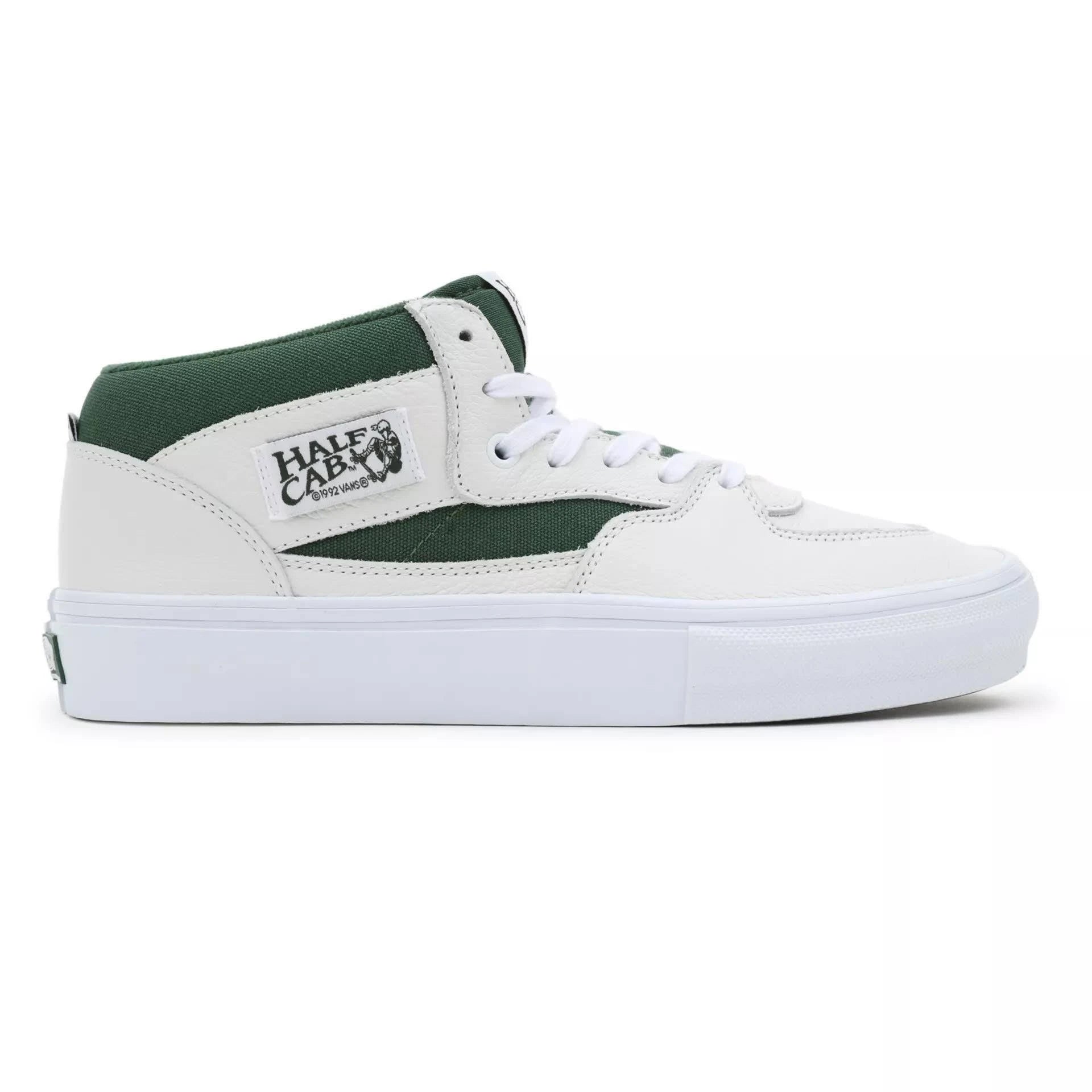 White/Green Vans Skate Half Cab Skateboard Shoe