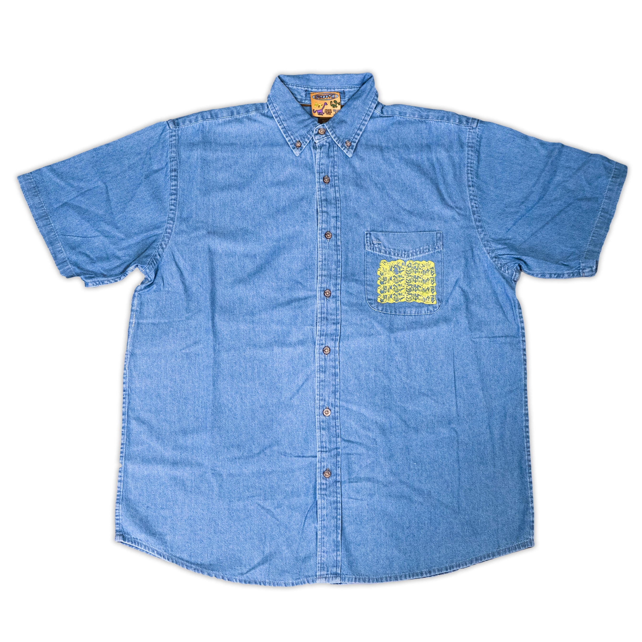 Smooth Repeated Denim Button Up Shirt