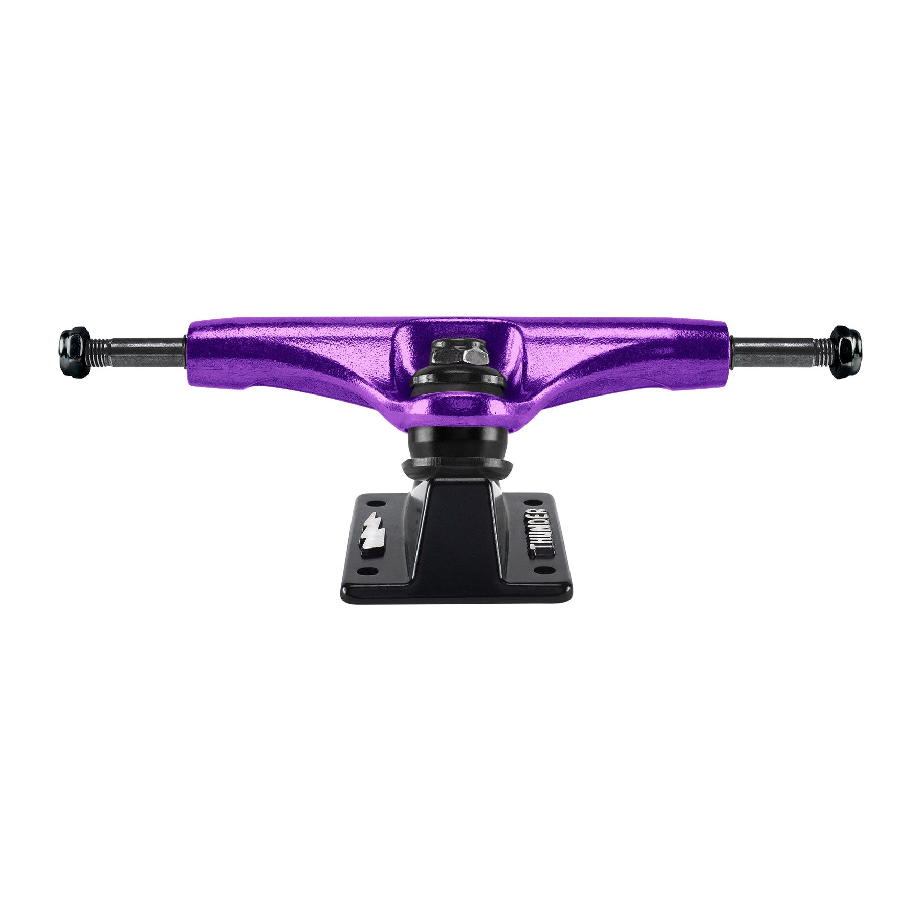 Purple/Black Metallic Script Thunder Hollow Lights Skateboard Trucks