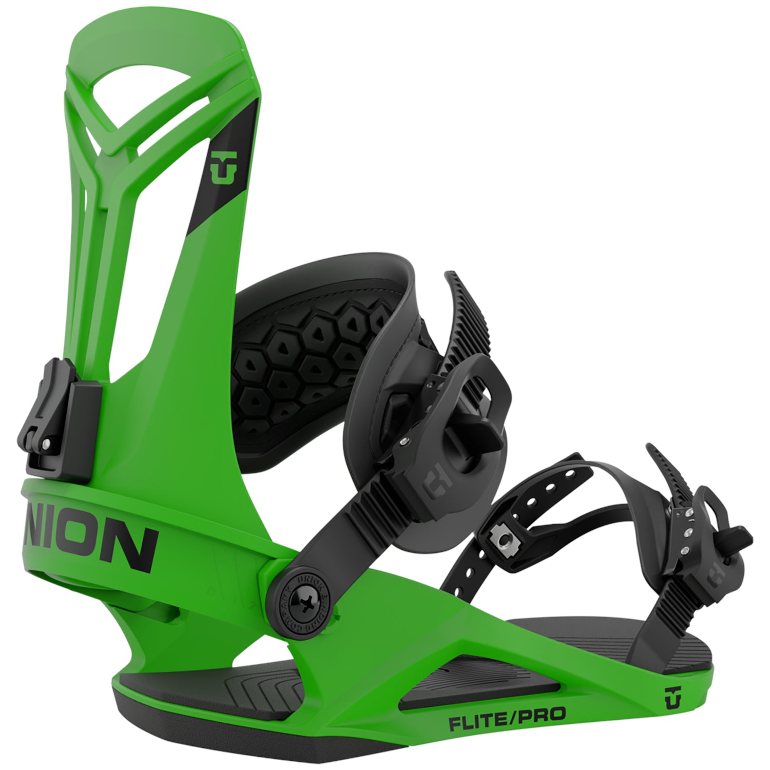 Green 2023 Flite Pro Union Snowboard Bindings