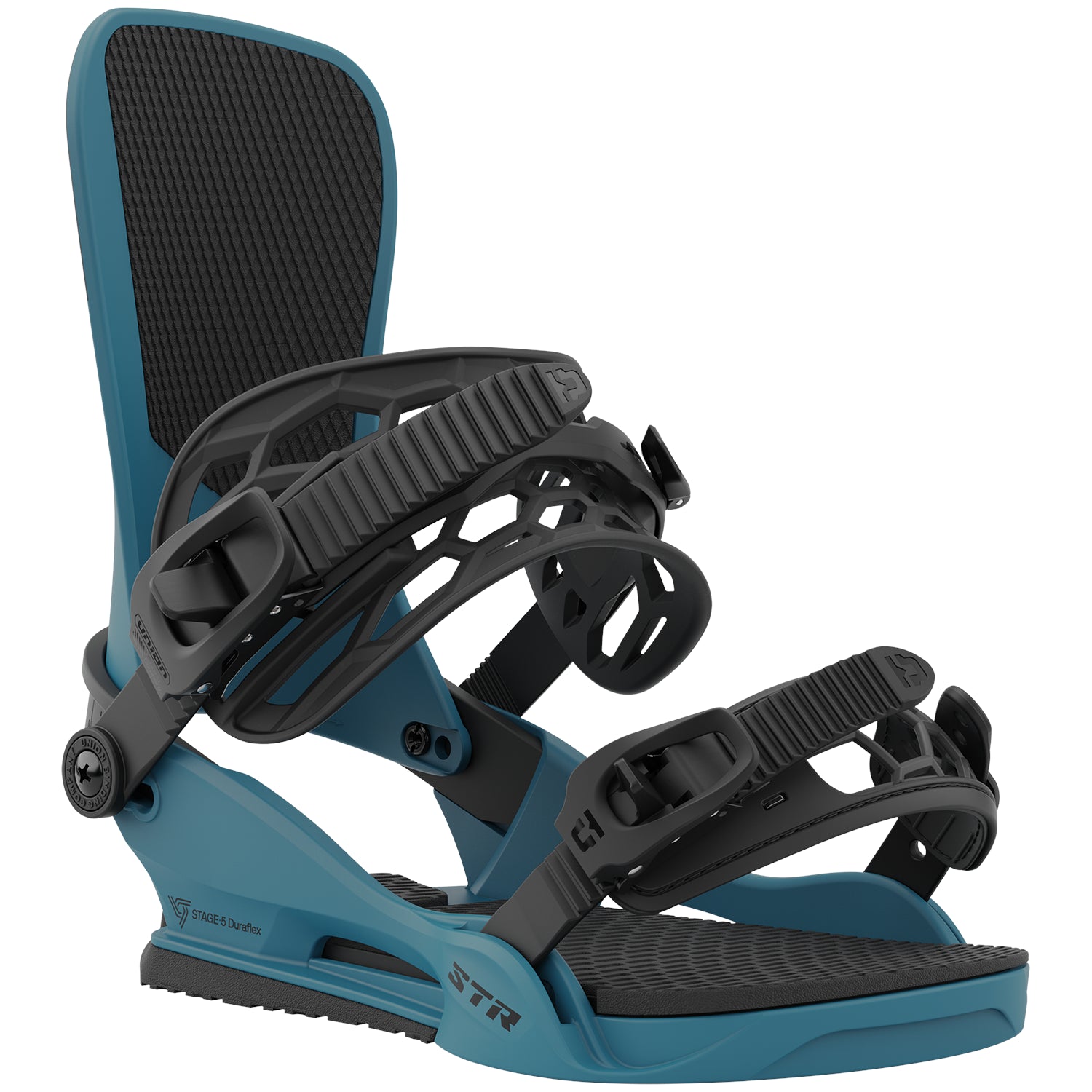 Steel Blue 2023 STR Union Snowboard Bindings Front