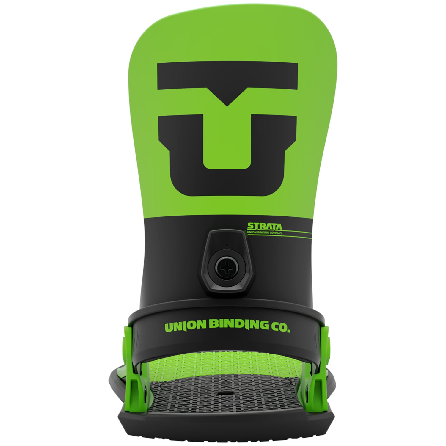 2023 Acid Green Union Strata Snowboard Bindings Back